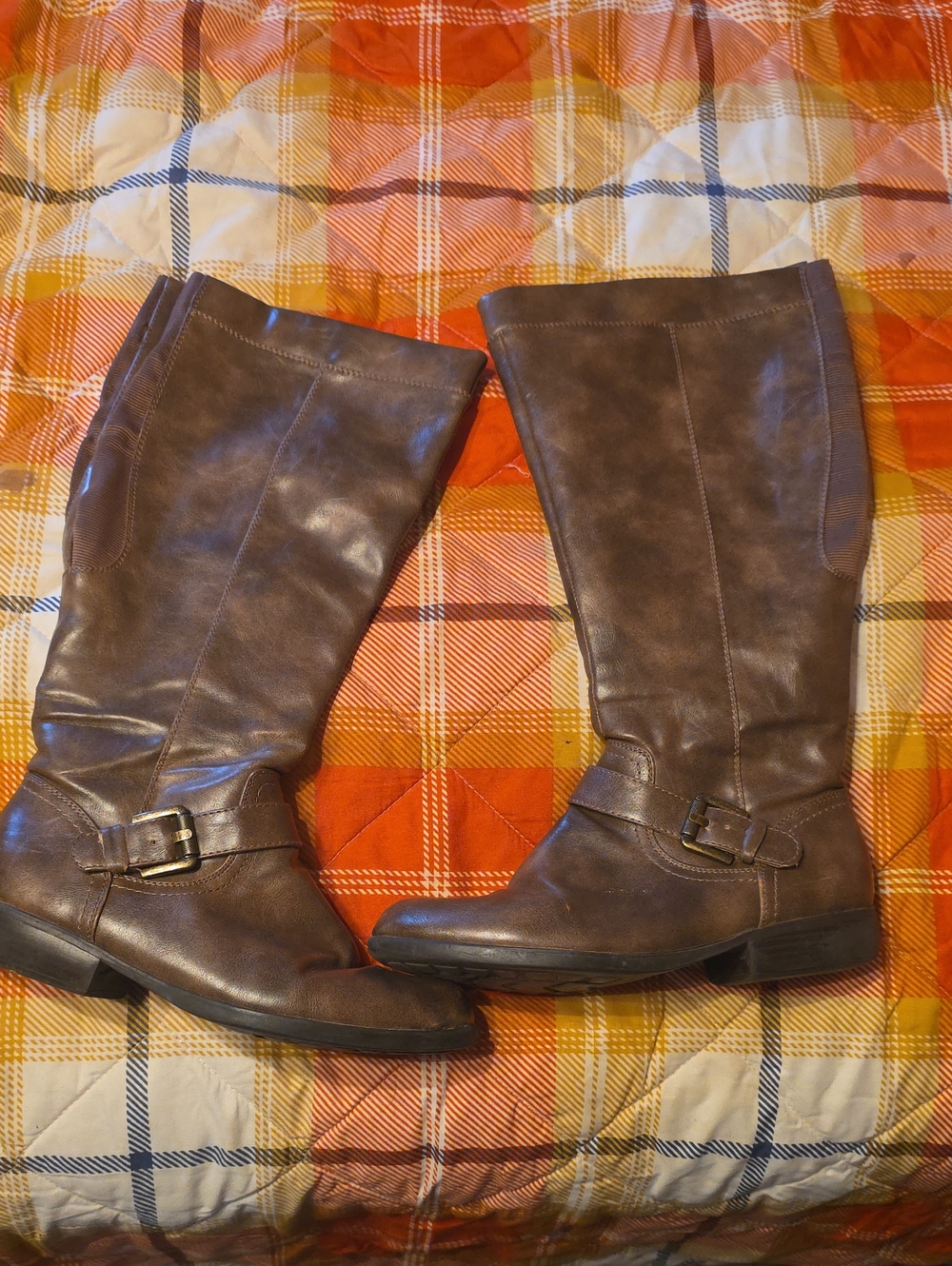 Kim Rogers Brown Tall Buckle Riding Boots